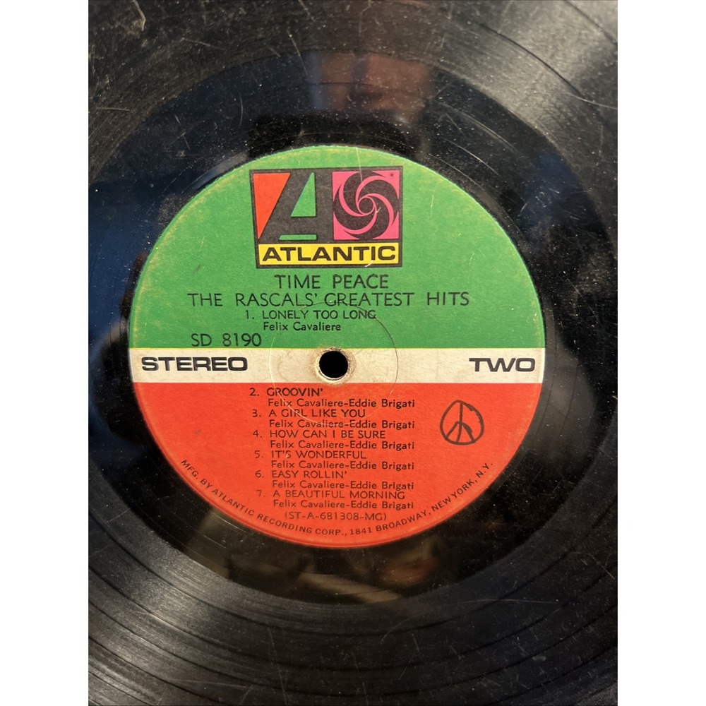 The Rascals' Greatest Hits TIME PEACE 1968 Atlantic Records SD 8190 - Picture 4 of 6